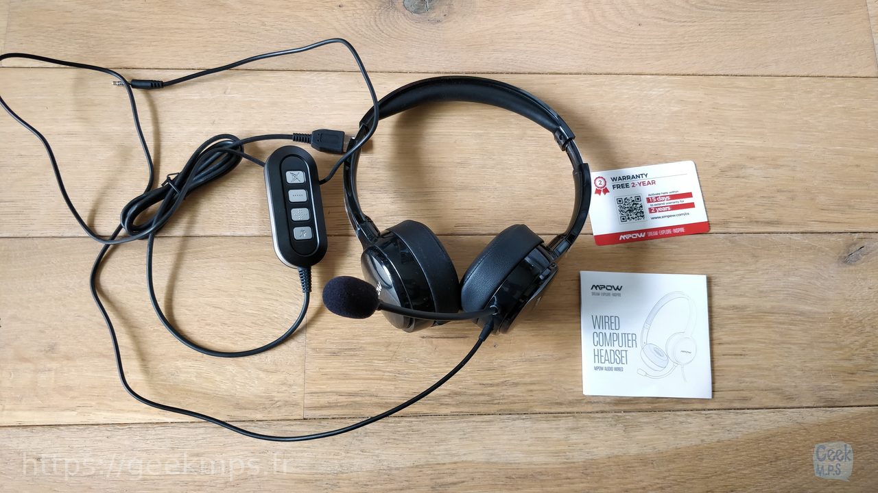 Mpow 071 – casque d'écoute filaire USB 3.5mm, avec réduction du