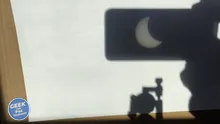 Eclipse de soleil par projection avec des jumelles 007